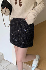 Sparkly Sequin High Waist Mini Skirt