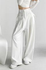 Casual High Waist Fluid Wide Leg Pants