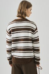 Oversized Striped V-Neck Sweater
