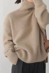 Minimalist Turtleneck Solid Color Loose Fit Knit Sweater