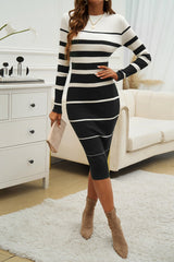 Colorblock Stripe Sweater Dress