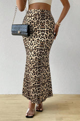 Zebra Print High Waist Bodycon Mermaid Maxi Skirt
