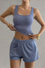 Scoop Neck Fitted Tank Shorts Set