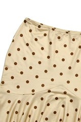 Polka Dot Crop Top High Waist Pencil Skirt Set