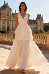 Elegant Vintage Sleeveless Swing Tiered Prom Dress