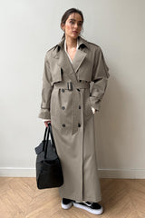Long Cotton Vintage Tied Relaxed Overcoat