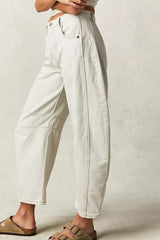 Mid Rise Washed Relaxed Wide Leg Jeans