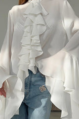 Chiffon Flare Sleeve Blouse