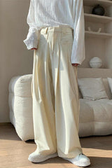Casual High Waist Fluid Wide Leg Pants
