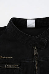 Vintage Black Denim Trucker Jacket