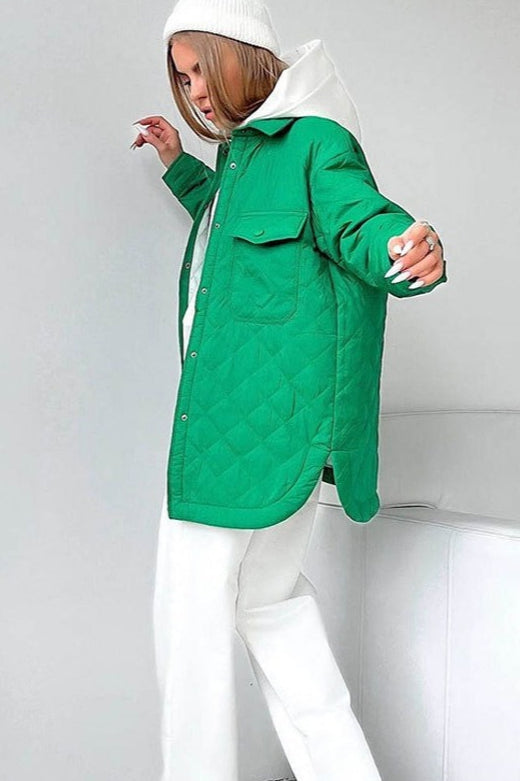 Oversized Longline Diamond Quilted Puffer Jacket