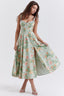 Strap Slit Fit Flare Floral Dress