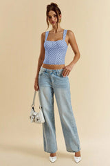 Chic Polka Dot Bustier Sleeveless Tank Top