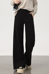 Fleece Lined Wool Blend Knit Pants