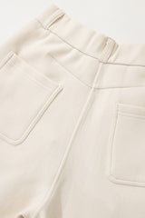 Fleece Lined Wool Blend Knit Pants