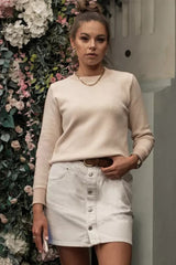 Relaxed Fit Herringbone Knit Sweater