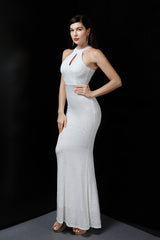 Plunging Neck Mermaid Formal Dress