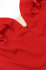 Sexy Solid Spaghetti Strap Ruffled Asymmetric Mini Dress