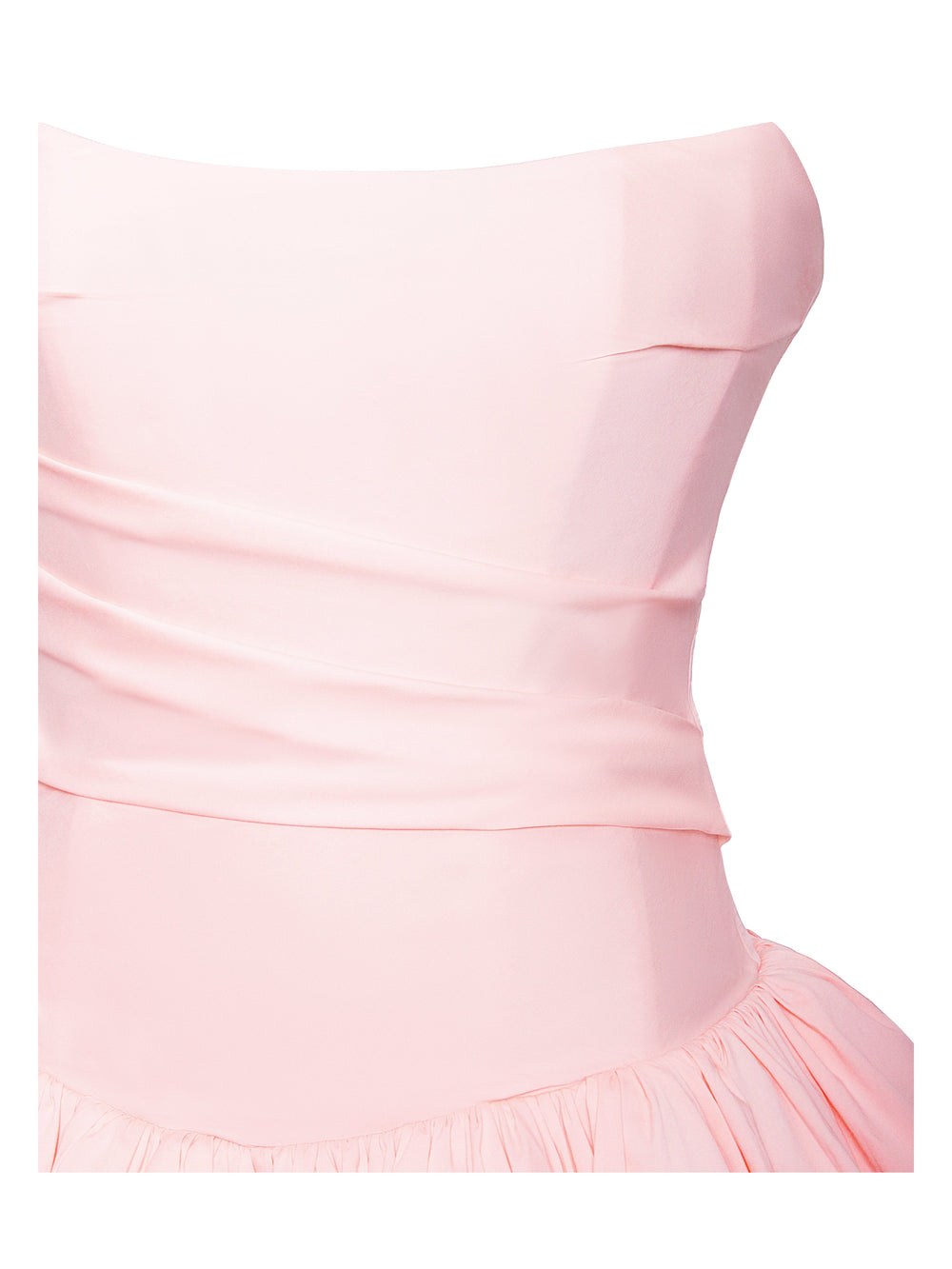 Oletta Pink Corset Strapless Graceful Bubble Hem Mini Dress Dresses