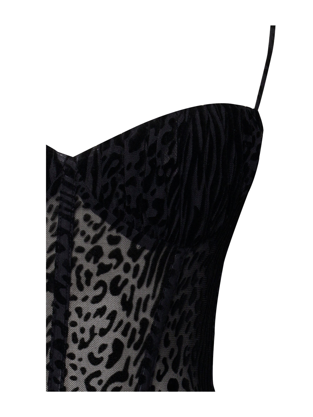 Ulani Black Burnout Velvet Graceful Detail Mesh Maxi Dress Dresses