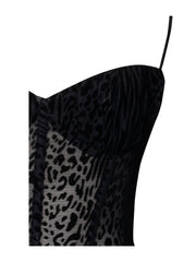 Ulani Black Burnout Velvet Graceful Detail Mesh Maxi Dress Dresses