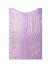 Olena Purple Burnout Velvet Animal Trendy Print Mesh Halter Neck Maxi Dress Dresses