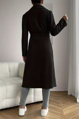 Long Pocket Notch Lapel Overcoat