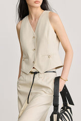 Classic V Neck Sleeveless Waistcoat Tank Top