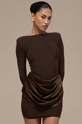 Solid Color Ruched Bodycon Dress
