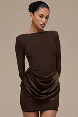 Solid Color Ruched Bodycon Dress