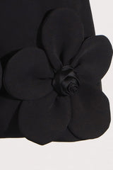 Floral Patchwork Strap Solid Sexy Slim Mini Dress