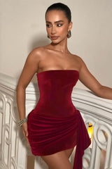 Strapless Velvet Bodycon Mini Dress