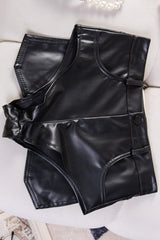 Black High Waist Slim Fit Casual Shorts