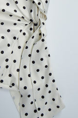 Raglan Corset Polka Dot Bow Side Skirt Set