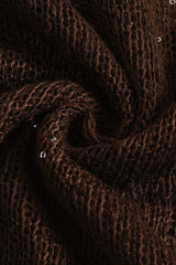 Sheer Sparkling Deep V Cowl Neck Halter Tank Top