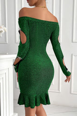 Off-Shoulder Slim Bodycon Sweater Dress