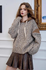 Color Block Hooded Relaxed Sweater