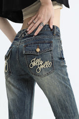 Slim Fit Low Waist Micro Flare Jeans