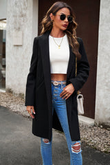 Wool Blend Solid Longline Coat coats