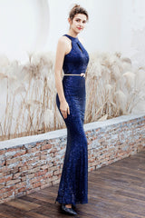 Plunging Neck Mermaid Formal Dress