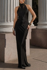 Sexy Satin Backless Sleeveless Party Dress