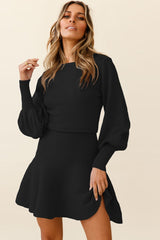 Slim Fitted Knit Long Sleeve Sweater Dress