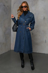 Casual Oversized Denim Trench Overcoat