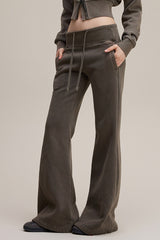 Fleece Lined Bodycon Flared Knit Pants