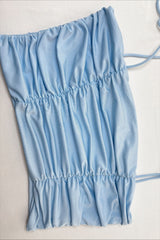 Sexy Tie Ruched Spaghetti Strap Crop Top