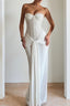 Ribbon Strapless Corset Maxi Evening Prom Dress