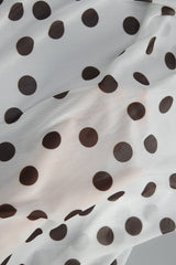 Polka Dot Sleeveless Crop Top High Waist Contrast Skirt Set