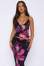 Printed V Neck Bodycon Skirt Set