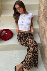 Sexy Chiffon Leopard Print Fishtail Maxi Skirt