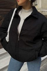 Zip Up Stand Collar Sweatshirt Jacket